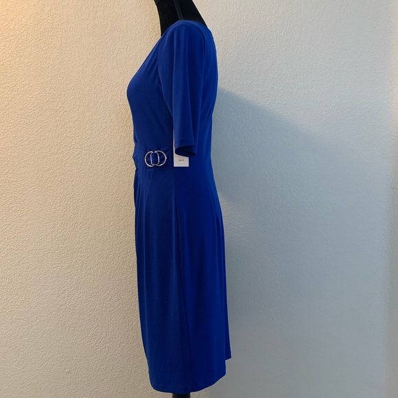 Royal blue cocktail dress with sleeves - Picture 2 of 6